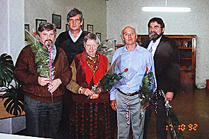 Der erste gewählte Vorstand v.l.n.r. Joachim Jacob, Vorsitzender, Uwe Stuck, Margot Bolduan, Dieter Frambach, Klaus Voeckler