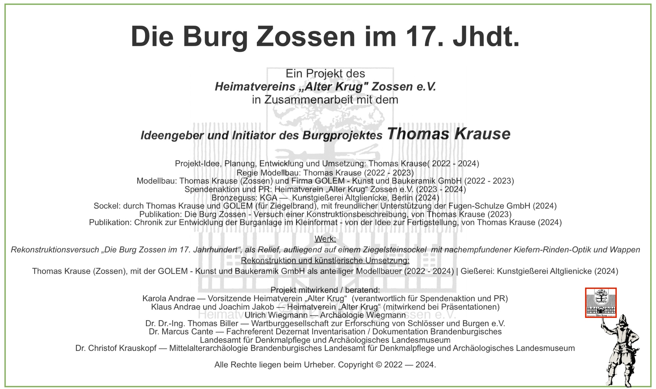 Burgprojekt Zossen Vita