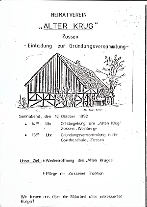 Aufruf zur Gründungsversammlung Archiv Dieter Frambach