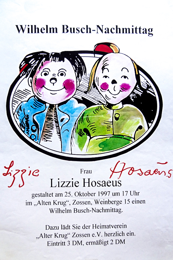 1997-10-25 Grafikerin Lizzie Hosaeus und Wilhelm Busch