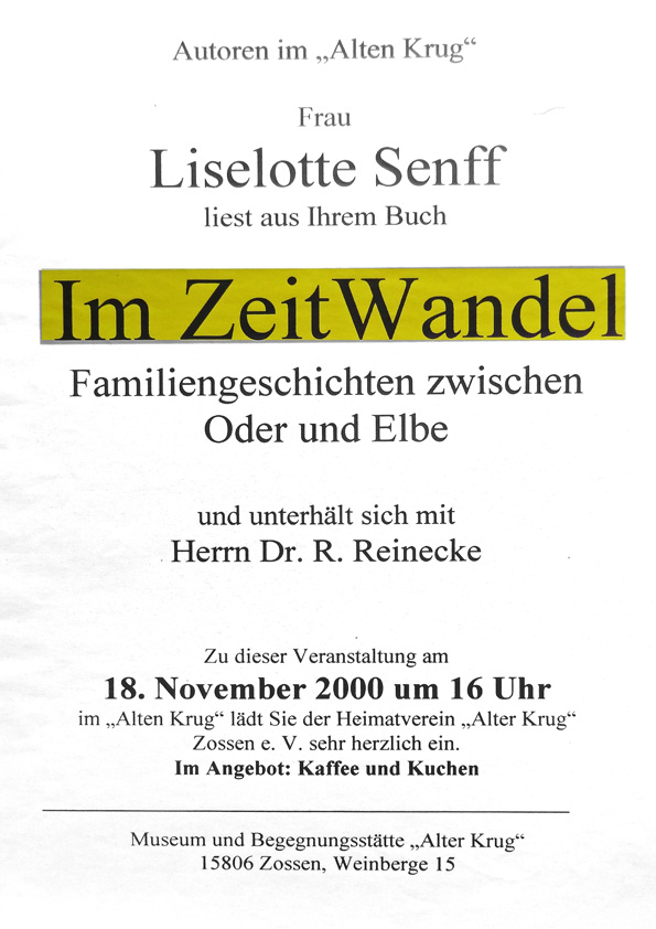 2000-11-18 Liselotte Senff: "Im ZeitWandel"