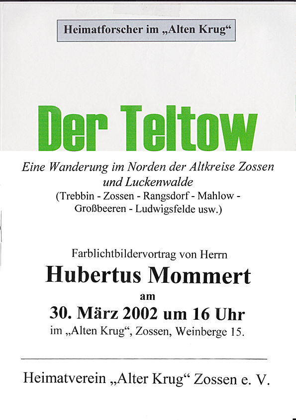 2002-03-30 Hubertus Mommert: Der Teltow