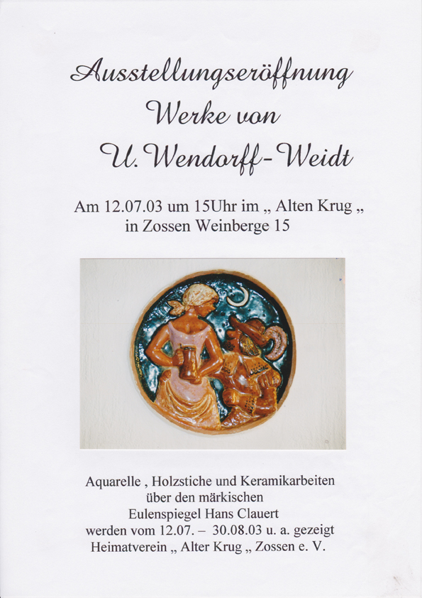 2003-07-12 Ausstellung mit Werken von Ursula Wendorff-Weidt