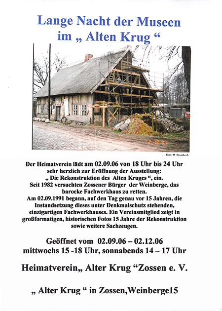 2006-09-02 Ausstellung 15 Jahre Wiederaufbau "Alter Krug"