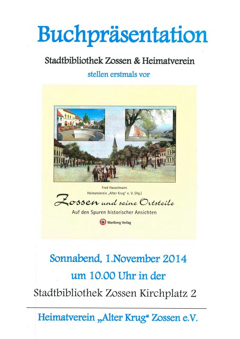 2014-11-01 Buchvorstellung "Zossen und seine Ortsteile"